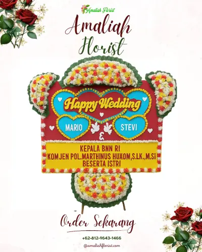 Karangan Papan Bunga Pernikahan di Tanjung Anom
